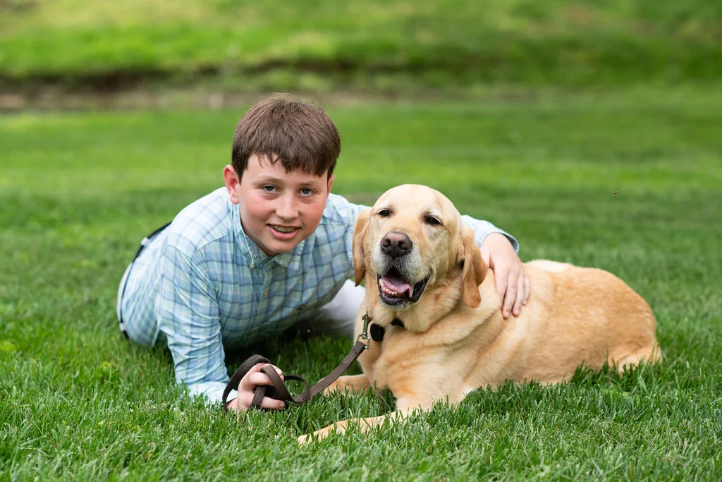 student and school service dog Nitro